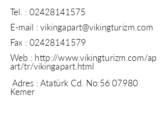 Viking Apart Hotel iletiim bilgileri